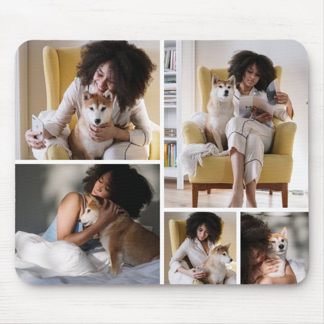 Mousepad Colagem de 5 Fotos Personalizado (Frente)