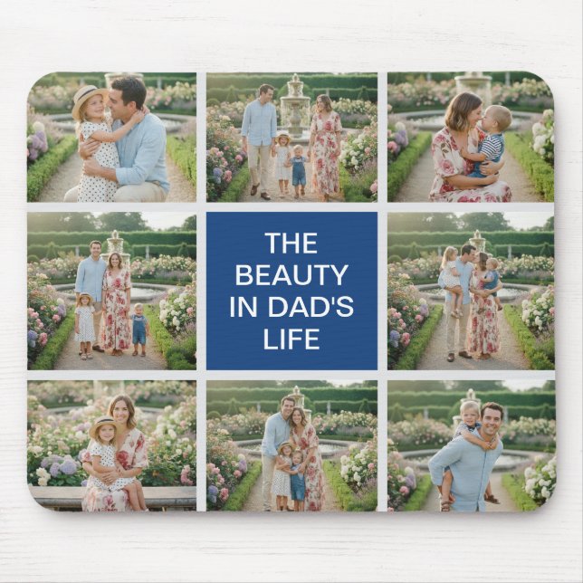 Mousepad Colagem de 8 Fotos Personalizadas - Presente Perso (Frente)