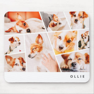 Mousepad Colagem de 9 Fotos Personalizadas Simples Modernas