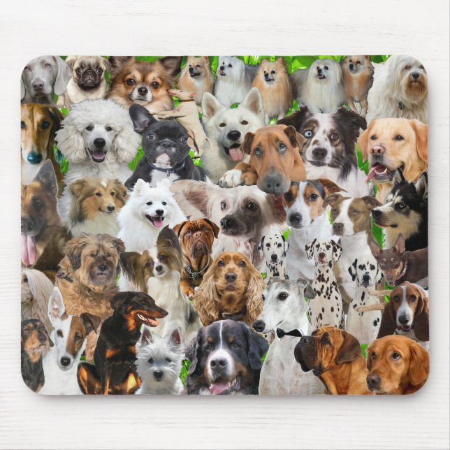 Mousepad Colagem de Cães (Frente)