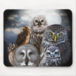 Mousepad Colagem de Corujas