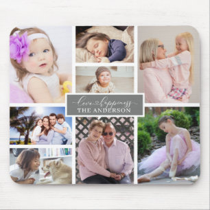 Mousepad Colagem de Fotografias da Família Elegante 8 e Nom