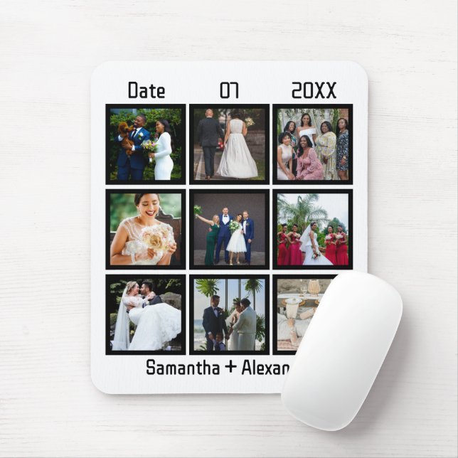 Mousepad Colagem de Fotografias do Aniversário de Casamento (Com mouse)