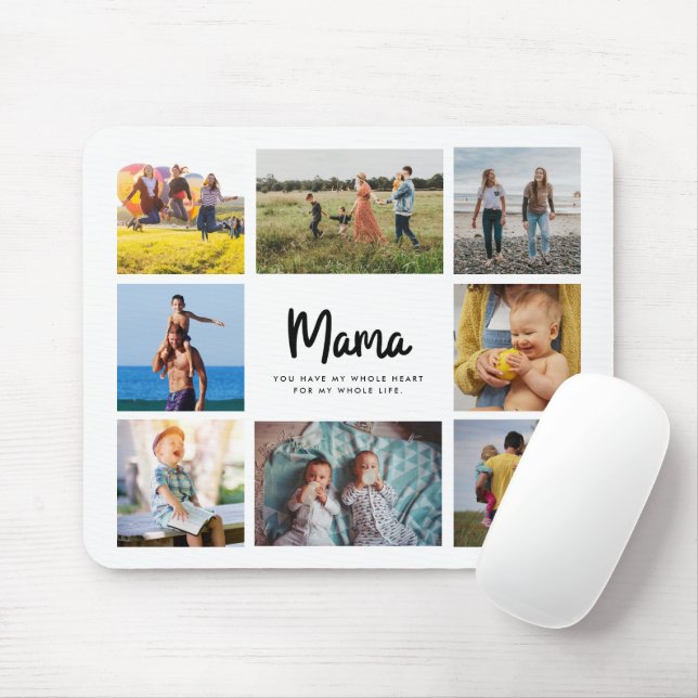Mousepad Colagem de Fotografias do Dia de as mães de Citaçã (Com mouse)