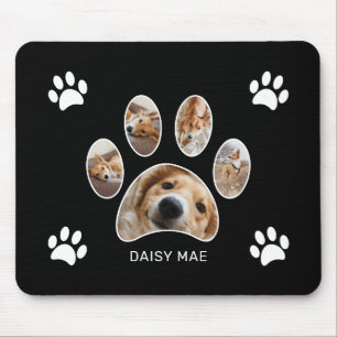 Mousepad Colagem de Fotografias do Nome de Impressão de Paw