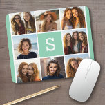 Mousepad Colagem de Fotografias Monograma Personalizado, Po<br><div class="desc">Você pode usar fotos do Instagram para este design. Use 8 fotos quadradas para criar um presente exclusivo e pessoal. Ou você pode ficar com o filhote hipster e fazer uma moda. Se precisar ajustar as fotos,  clique na ferramenta personalizar para fazer alterações.</div>