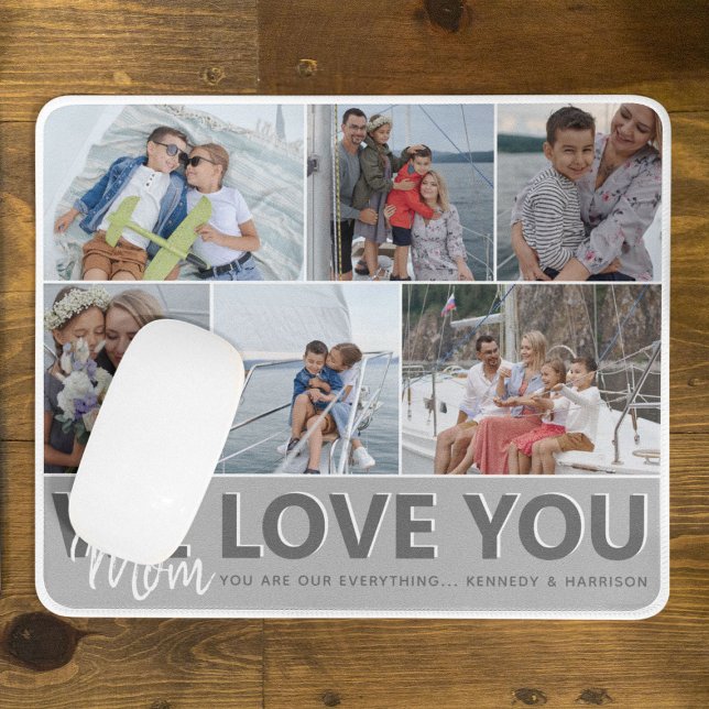 Mousepad Colagem de Fotografias 'Nós Amo-Te' Mãe | Personal (Criador carregado)