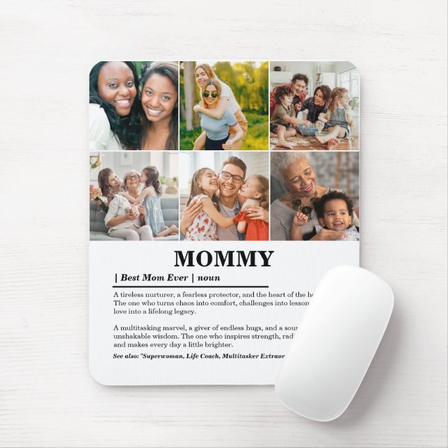 Mousepad Colagem de Fotografias Personalizada Definição 6 d (Com mouse)