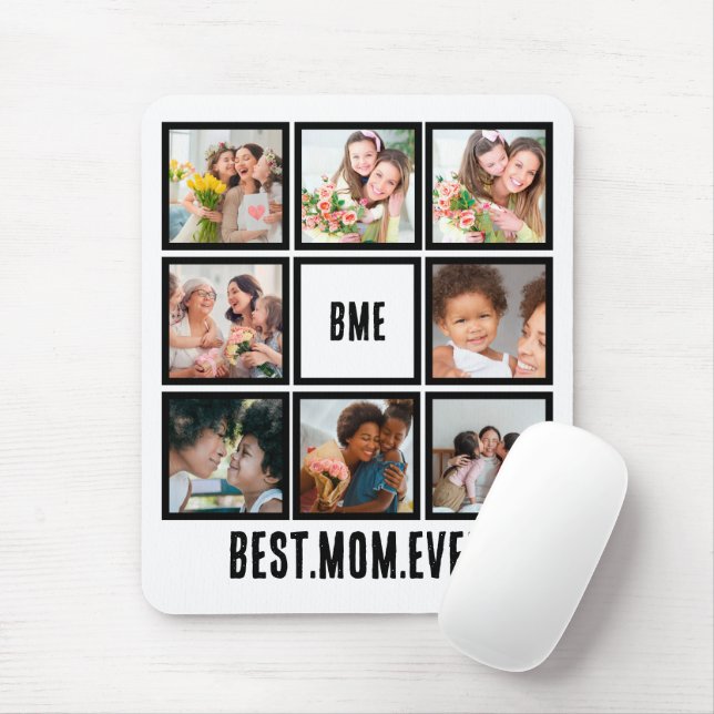 Mousepad Colagem de Fotografias Personalizada Moderna Melho (Com mouse)
