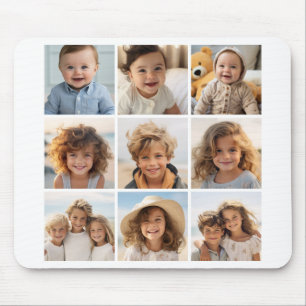 Mousepad Colagem de Fotos 9 Quadrados - Preto e Branco