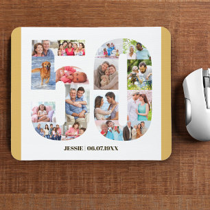 Mousepad Colagem de Fotos Aniversário de 50 anos Número 50 