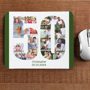 Mousepad Colagem de Fotos Aniversário de 50 anos Número 50 
