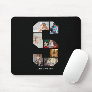 Mousepad Colagem de Fotos com Letra Preta e Branca S
