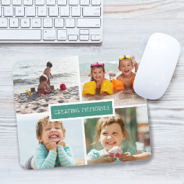 Mousepad Colagem de Fotos Criando Memórias Azul Turquesa