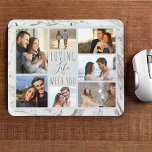 Mousepad Colagem de Fotos da cinza 7 - Amando a vida com vo<br><div class="desc">Pasta moderna de mouse de colagem de fotos que você pode personalizar com 7 de suas fotos favoritas. O modelo está pronto para que você adicione suas fotos, trabalhando no sentido dos ponteiros do relógio a partir de cima à esquerda. Suas fotos estão posicionadas contra uma mármore de na moda...</div>