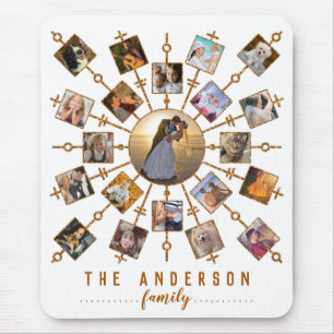 Mousepad Colagem de Fotos da Família 21 Imagens Branco Dour