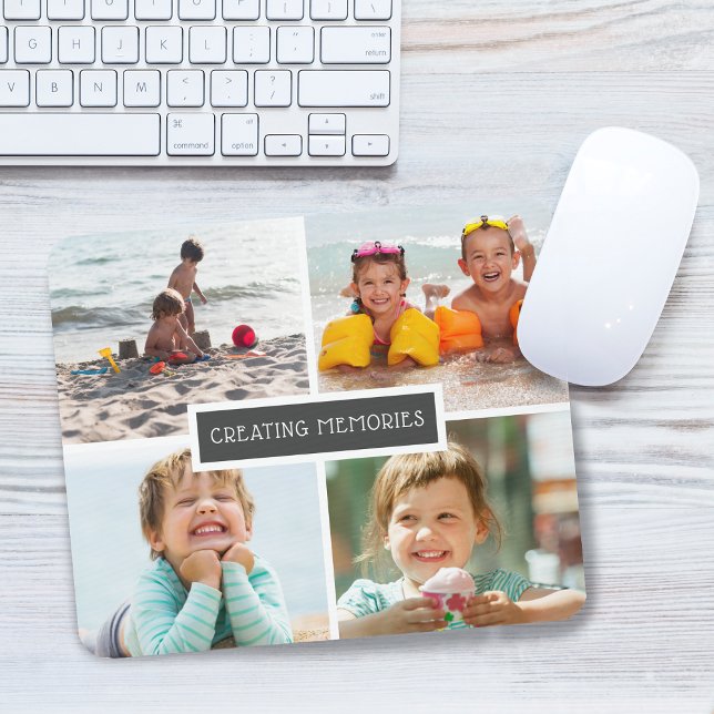 Mousepad Colagem de Fotos da Família de Memórias Modernas d (Modern Creating Memories Family Photo Collage Mouse Pad)