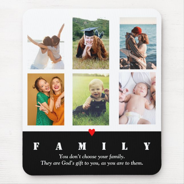 Mousepad Colagem de fotos da família Personalizada (Frente)