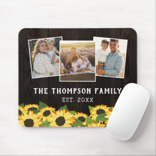 Mousepad Colagem de Fotos da Família Sunflower e Brown Woo