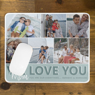 Mousepad Colagem de Fotos da Mãe 'Nós Te Amo'  Personaliz