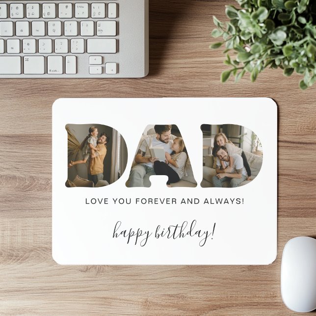 Mousepad Colagem de Fotos de Carta de PAI Aniversário Mouse (Criador carregado)