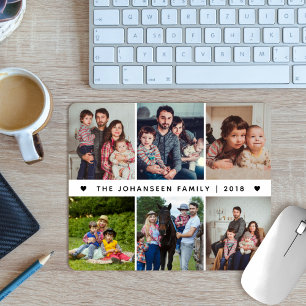 Mousepad Colagem de Fotos de Família Moderna 6 Fotos Fotogr