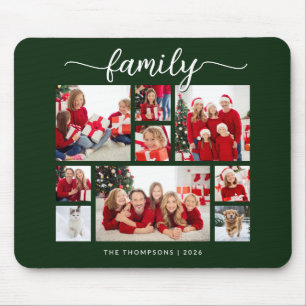 Mousepad Colagem de Fotos de Natal 9 Floresta Verde