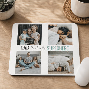 Mousepad Colagem de Fotos do Super-Herói Pai Moderno