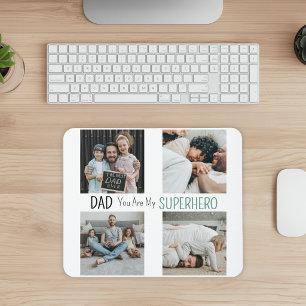 Mousepad Colagem de Fotos do Super-Herói Pai Moderno