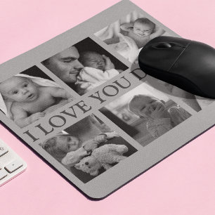 Mousepad Colagem de fotos 'EU AMO VOCÊ PAI'