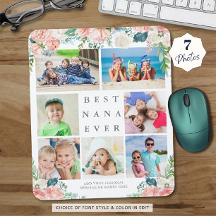 Mousepad Colagem de Fotos Floral MELHOR NANA NUNER JÁ Pers
