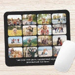 Mousepad Colagem de Fotos Moderna 16 Com Cotação<br><div class="desc">Crie seu próprio mouse fotográfico apresentando 16 de suas fotos em uma colagem em grade moderna ao lado de sua citação inspiracional favorita ou texto personalizado em uma simples tipografia.</div>