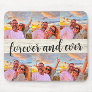 Mousepad Colagem de Fotos Moderna 6 Monograma Personalizado
