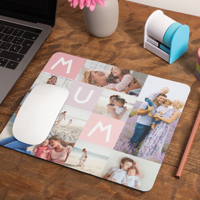 Mousepad Colagem de Fotos Moderna da mãe Cor de Rosa (by Moodthology Papery
Mum Modern Photo Grid Collage Family Keepsake Pink Mouse Pad)