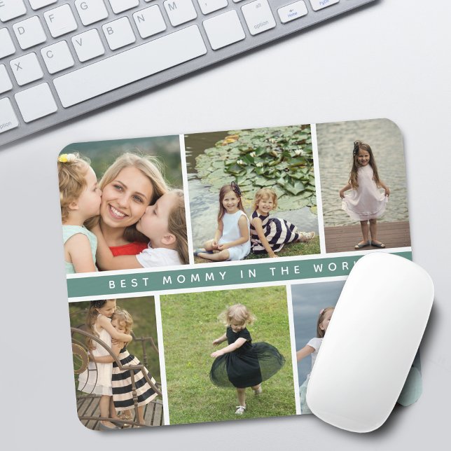 Mousepad Colagem de Fotos Moderna de Melhor Mamãe (Modern Best Mommy Photo Collage Mouse Pad)
