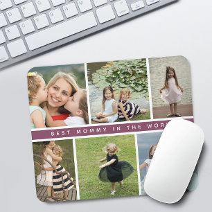 Mousepad Colagem de Fotos Moderna de Melhor Mamãe