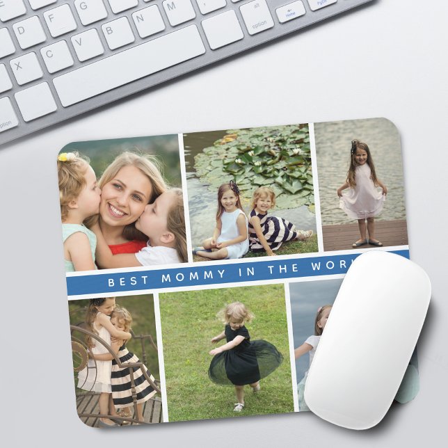 Mousepad Colagem de Fotos Moderna Melhor Mamãe (Modern Best Mommy Photo Collage Mouse Pad)