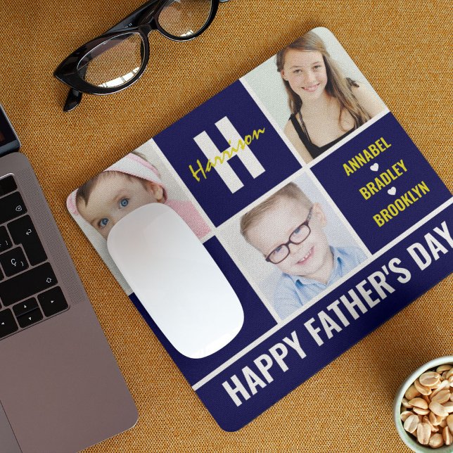 Mousepad Colagem de Fotos Moderna 'Melhor Pai do Mundo' Mou (Criador carregado)