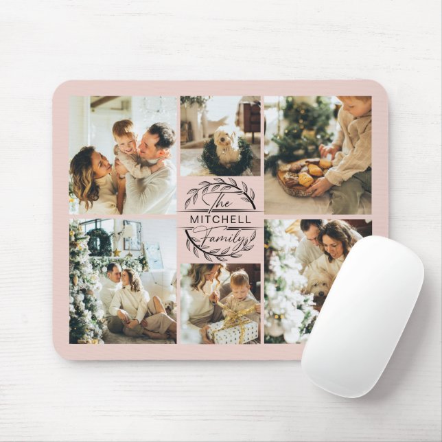 Mousepad Colagem de Fotos Moderna - Rosa Espelho Personaliz (Com mouse)