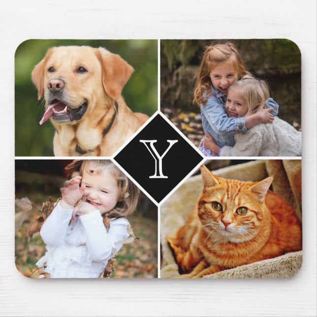 Mousepad Colagem de Fotos Monogramada (Frente)