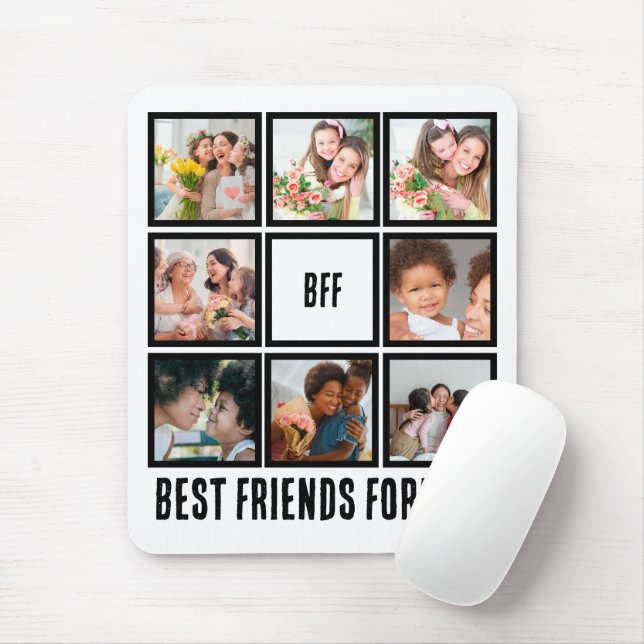 Mousepad Colagem de Fotos Personalizada BFF Melhores Amigos (Com mouse)