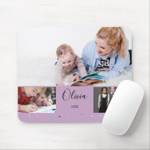 Mousepad Colagem de Fotos Personalizadas da Escola Lavanda