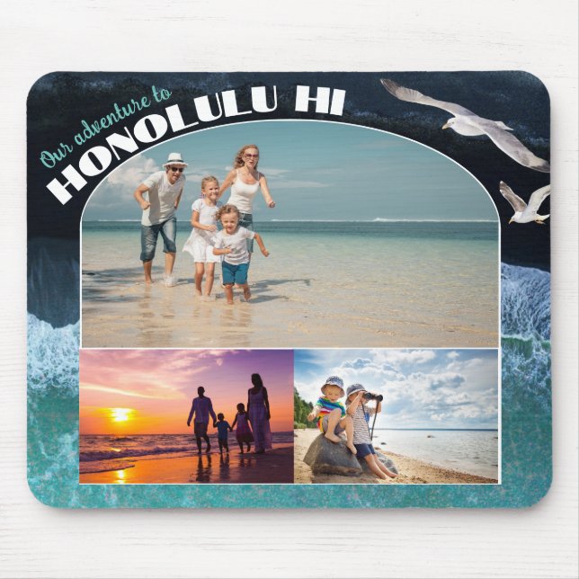 Mousepad Colagem de Fotos | QUALQUER Férias De Destino De P (Frente)
