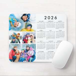 Mousepad Colagem de Fotos Simples do Calendário 2026 4