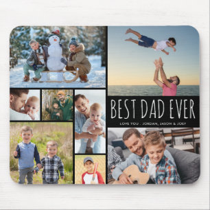 Mousepad Colagem de Fotos Simples MELHOR PAI DE TODOS 8 Seu