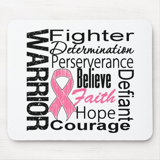 Mousepad Colagem de Guerreiros do Cancer de Mama (Frente)