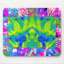 Mousepad Colagem de Jardim de Girassóis em Patchwork Abstra