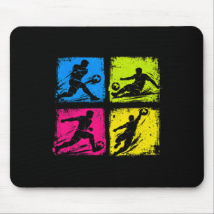 Mousepad Colagem de Jogador de Futebol Estilo Retrô Meninos