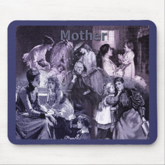 Mousepad Colagem de Mães e Crianças Vintage