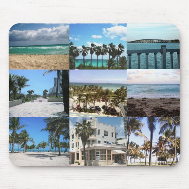 Mousepad Colagem de Miami - 50 Tons de Azul (Frente)